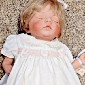 Dianna Effner Sleepy Head Porcelain Baby Doll Realistic Baby Doll- 23" (1996)